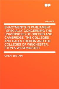 Enactments in Parliament