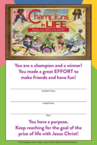 (vbs) 2020 Champions in Life Student Certi Ficates (Pkg of 24)
