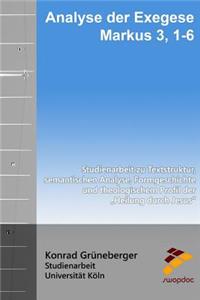 Analyse der Exegese Markus 3, 1-6: Studienarbeit zu Textstruktur, semantischen Analyse, Formgeschichte und theologischem Profil der "Heilung durch Jesus"