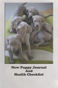 New Puppy Journal And Health Checklist