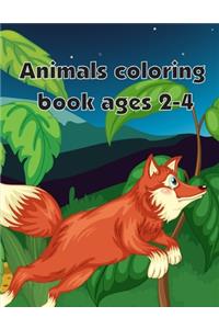 Animals Coloring Book Ages 2-4