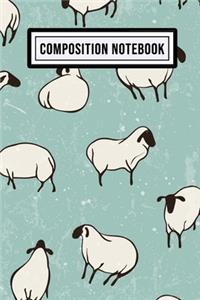 Sheep Wide Ruled Composition Notebook