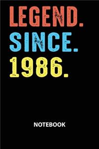 Legend Since 1986 Notebook