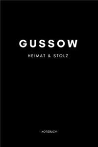 Gussow: Notizbuch, Notizblook, Notizheft, Notizen, Block, Planer - DIN A5, 120 Seiten - Liniert, Linien, Lined - Deine Stadt, Dorf, Region und Heimat