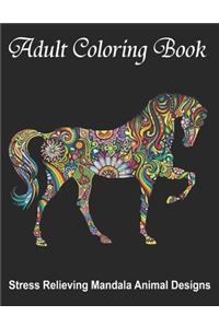 Adult Coloring Book, Stress Relieving Mandala Animal Designs