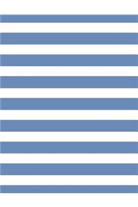 Stripes - Blue-Gray 101 - Lined Notebook With Margins 8.5x11