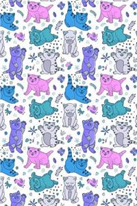 Journal Notebook Funny Cats Playing Pattern 2