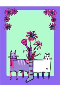 My Big Fat Bullet Journal for Cat Lovers Funny Cats Pattern in Socks with Flowers 4