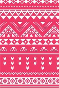 Aztec Design Notebook: Strawberry: Notebook 6 X 9: Notebook 250 Pages