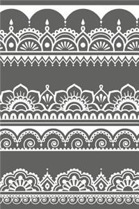 Indian Design Notebook: Gray: Notebook 6 X 9: Notebook 250 Pages