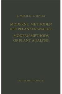 Moderne Methoden der Pflanzenanalyse / Modern Methods of Plant Analysis