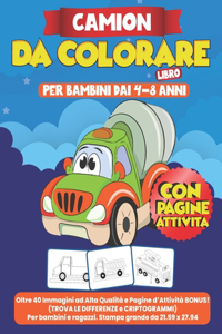 Camion da Colorare per Bambini dai 4-8 Anni