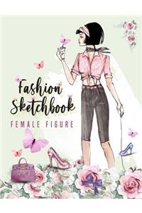 Fashion sketchbook with figure templates for girls