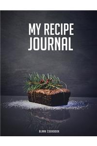 My Recipe Journal Blank Cookbook
