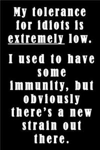 My Tolerance for idiots is extremely low