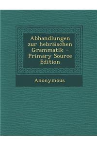 Abhandlungen Zur Hebraischen Grammatik