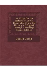 An Essay on the Nature of Lyric
