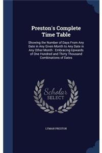 Preston's Complete Time Table