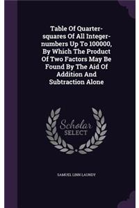 Table Of Quarter-squares Of All Integer-numbers Up To 100000, By Which The Product Of Two Factors May Be Found By The Aid Of Addition And Subtraction Alone