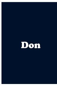 Don - Dark Blue Notebook / Journal / Extended Lined Pages / Soft Matte Cover