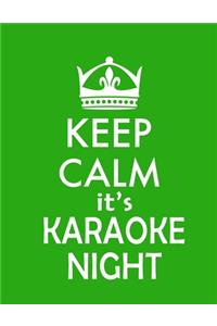 Keep Calm It's Karaoke Night (Paperback, Green Cover)