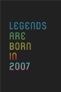 Legends Are Born In 2007 Notebook Birthday Gift