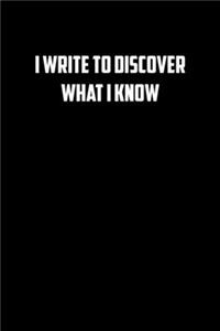 I write to discover what I know