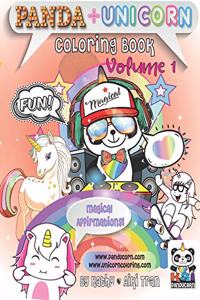 Panda & Unicorn Coloring Book