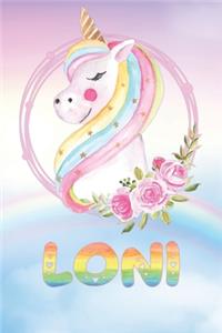 Loni: Want To Give Loni A Unique Memory & Emotional Moment? Show Loni You Care With This Personal Custom Named Gift With Loni's Very Own Unicorn Custom Na