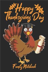 Happy Thanksgiving Day Family Notebook