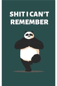 Shit I Can't Remember: Panda Password Organizer: Website Username, Password Book, Things to Remember