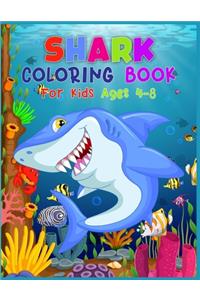 Shark Coloring Book For Kids Ages 4-8