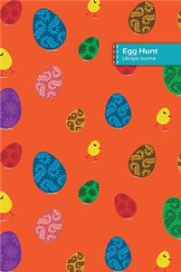 Egg Hunt Lifestyle Journal, Blank Write-in Notebook, Dotted Lines, Wide Ruled, Size (A5) 6 x 9 In (Orange)