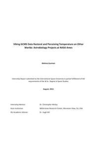 Viking Gcms Data Restoral and Perceiving Temperature on Other Worlds