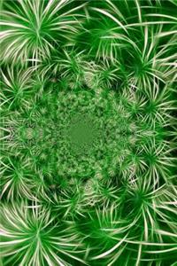 Green and White Fractal Flowers Journal