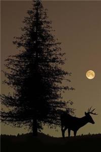 A Deer and a Pine Tree in the Moonlight Journal