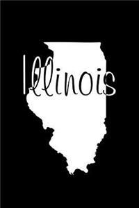 Illinois - Black Lined Notebook with Margins