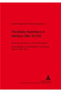 Vocabula Austriaca Et Stiriaca