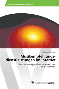 Musikempfehlungs-dienstleistungen im Internet