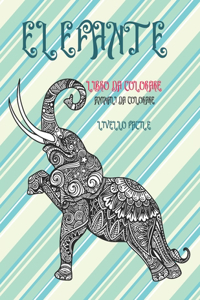 Libro da colorare - Livello facile - Animali da colorare - Elefante