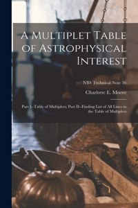 Multiplet Table of Astrophysical Interest