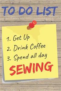 To Do List Sewing Blank Lined Journal Notebook