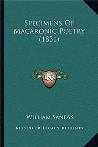 Specimens Of Macaronic Poetry (1831)