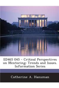 Ed465 045 - Critical Perspectives on Mentoring