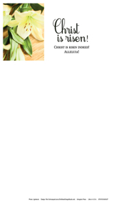 Christ Is Risen! Easter Lilies Letterhead (Pkg of 50)
