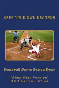Baseball Game Stats Book