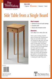 Fine Woodworking's Side Table from a Single Board Plan