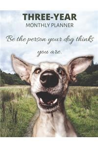 Three Year Monthly Planner Starting 2020 Agenda with Weekly Plan Space - Best Gift For Dog Owner - Funny Greyhound Appointment Book for 2021 & 2022