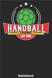 Handball Legende seit 1986 Notizbuch