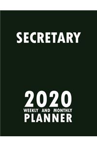 Secretary 2020 Weekly and Monthly Planner